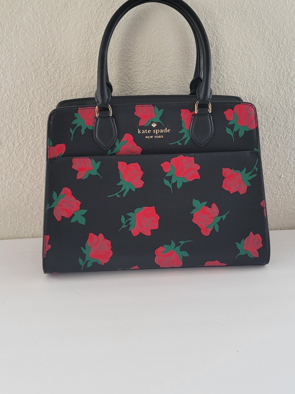 kate spade Black Floral Rose Satchel